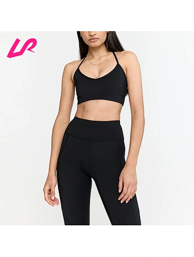 black sports bra thin straps